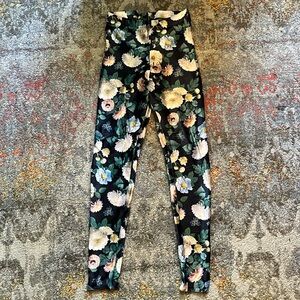 Blackmilk Floral High-Waisted Velvet Leggings (S)